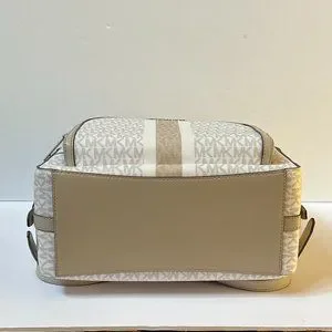 Michael Kors Jaycee Large Stripe Signature Backpack&wallet white/ light sand Michael Kors | Bags | Michael Kors Jaycee Large Backpack  main image 3